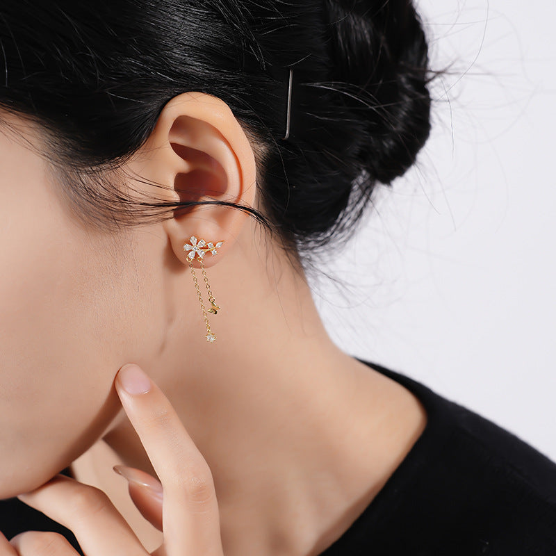 925 Sterling Silver and Zircon Drop Earrings