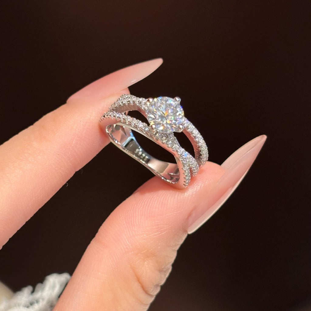 S925 Silver Moissanite Ring
