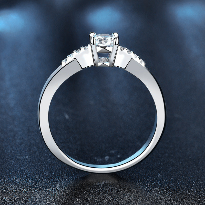 S925 Sterling Silver Moissanite Wedding Ring