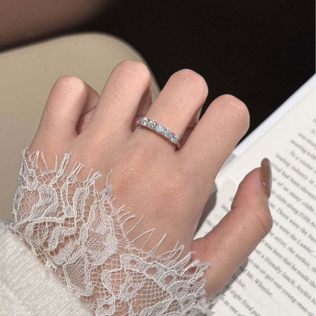 S925 Sterling Silver Moissanite Eternity Band