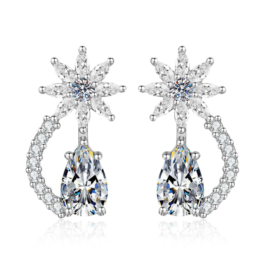 S925 Silver Pear-Shaped Moissanite Stud Earrings