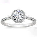 S925 Silver Set 1.2 Carat 7 × 7mm Round Zircon Ring