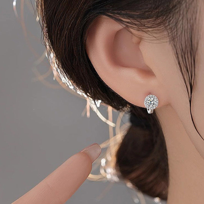 S925 Silver Moissanite Sunflower Earrings