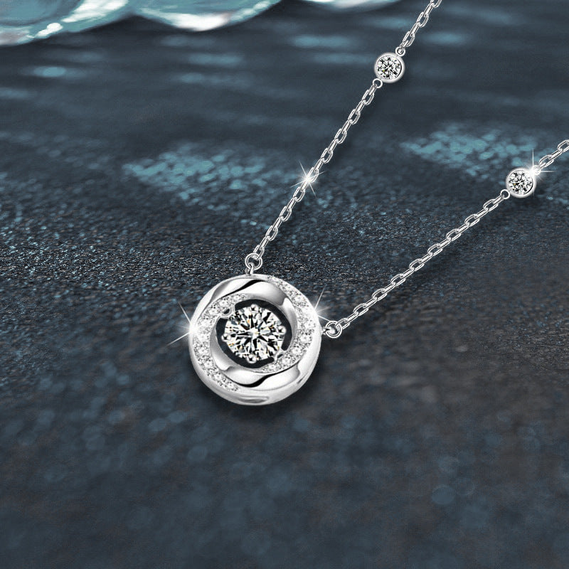 S925 Sterling Silver Mobius Moissanite Necklace