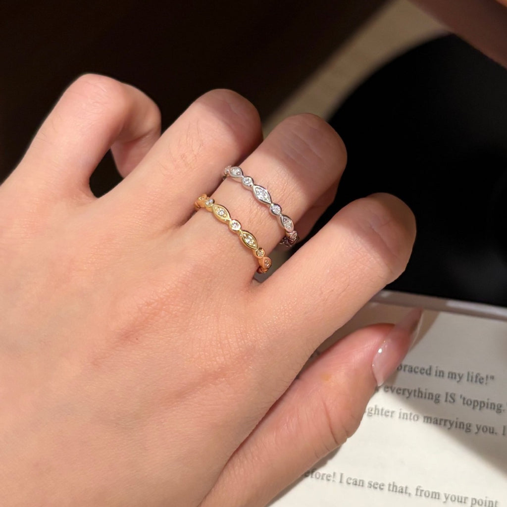 S925 Sterling Silver Moissanite Eternity Ring