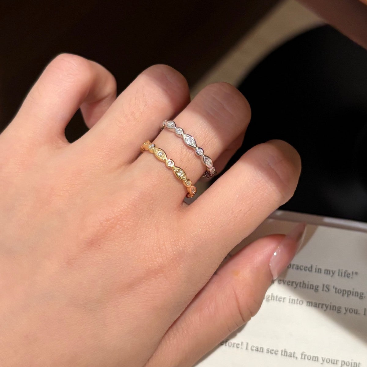 S925 Sterling Silver Moissanite Eternity Ring