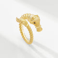 S925 Sterling Silver Gold-Plated New Chinese Style Horse Year Zircon Ring