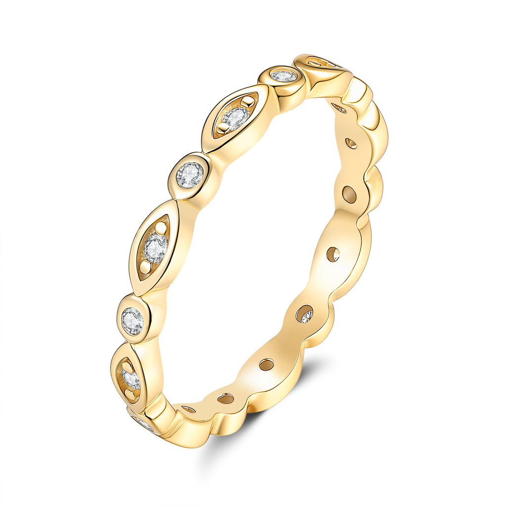 S925 Sterling Silver Moissanite Eternity Ring