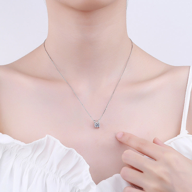 S925 Sterling Silver Moissanite Bull Head Necklace