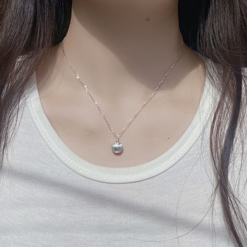 S925 Sterling Silver Christmas Mini Apple Necklace