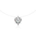 S925 Sterling Silver Moissanite Heart-Shaped Fish Line Necklace