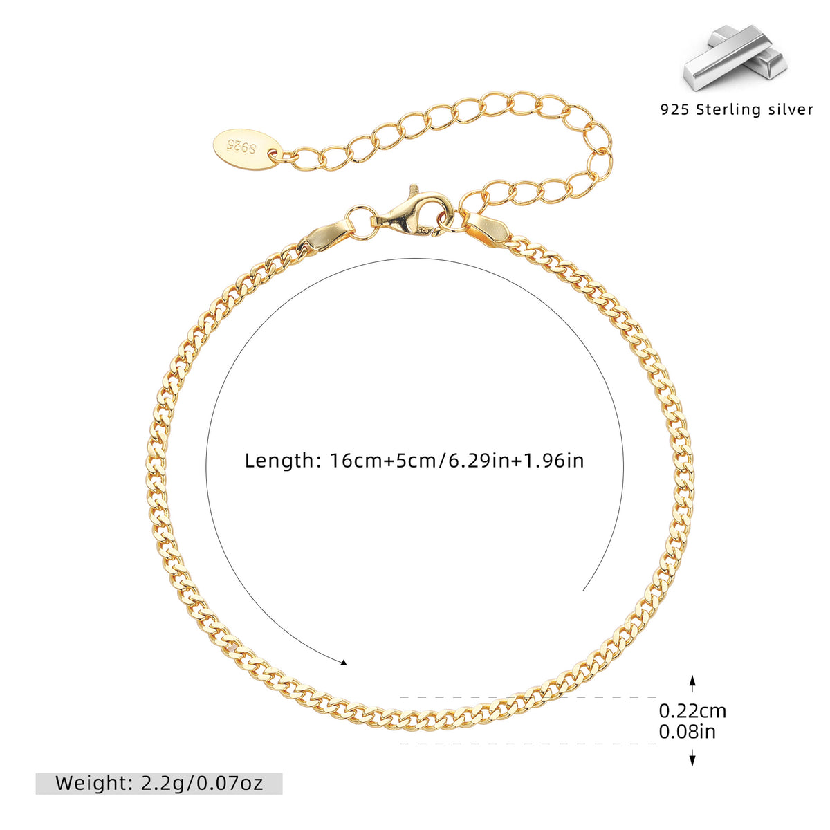 Cross-border new arrival S925 sterling silver bracelet