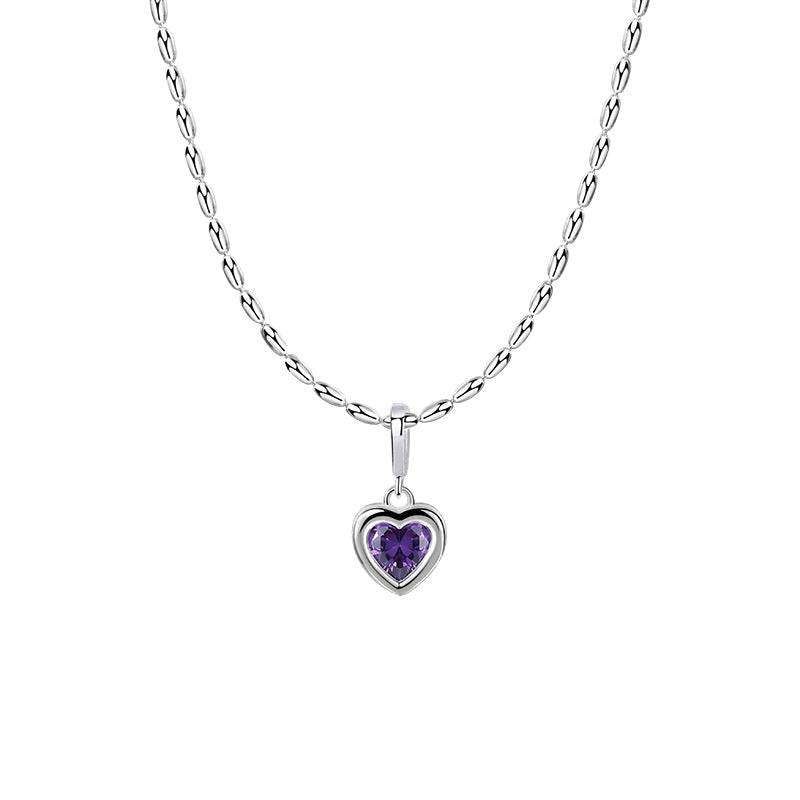 925 Sterling Silver Heart-Shaped Zirconia Pendant