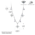 CZ Starburst Pear Drop Necklace in 925 Sterling Silver