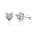 Stylish Women's Heart-Shaped Stud Earrings — Moissanite & 925 Silver