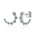 Moissanite & S925 Sterling Silver Full-Pavé C-Shaped Stud Earrings