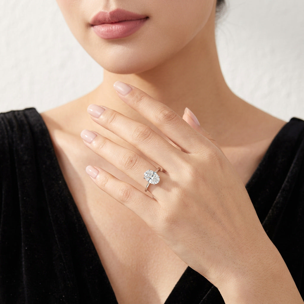 S925 Sterling Silver Stackable Moissanite Ring
