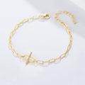S925 Sterling Silver Slightly Inlaid Zircon Simple Chain Bracelet