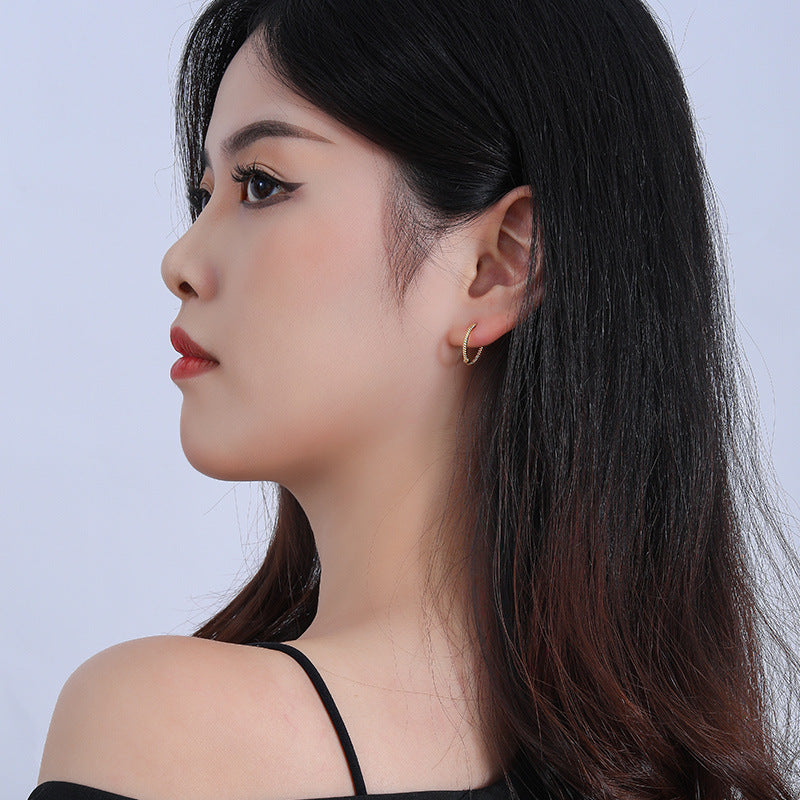 Plain S925 Sterling Silver Hoop Earrings
