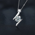 S925 Sterling Silver Moissanite Lightning Pendant Necklace