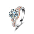 S925 Sterling Silver Moissanite Two-Color Ring