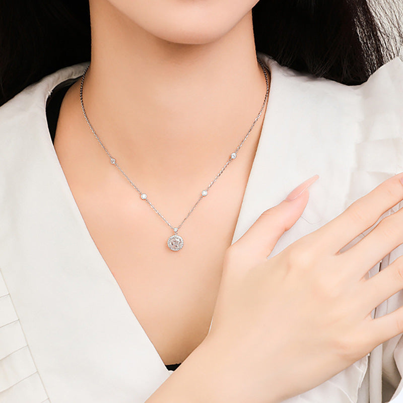 S925 Sterling Silver Moissanite Star Rock Candy Necklace