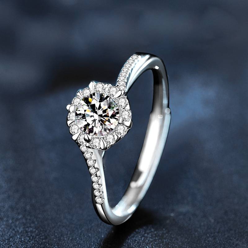 925 Sterling Silver Moissanite Snowflake Ring