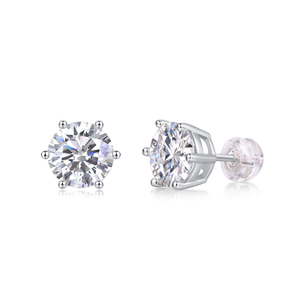 S925 Silver "Serene Moments" Moissanite Stud Earrings