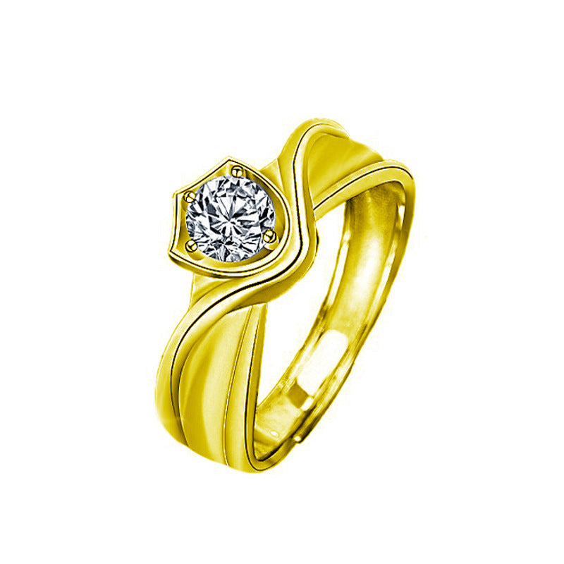 S925 Sterling Silver Moissanite Princess & Knight Couple Ring Set