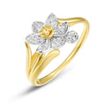 S925 Sterling Silver Gold-Plated Narcissus Zircon Ring