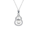 S925 Sterling Silver Moissanite Pearl Gourd Pendent Necklace