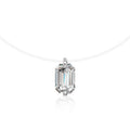 S925 Sterling Silver Moissanite Rectangular Pendant Necklace