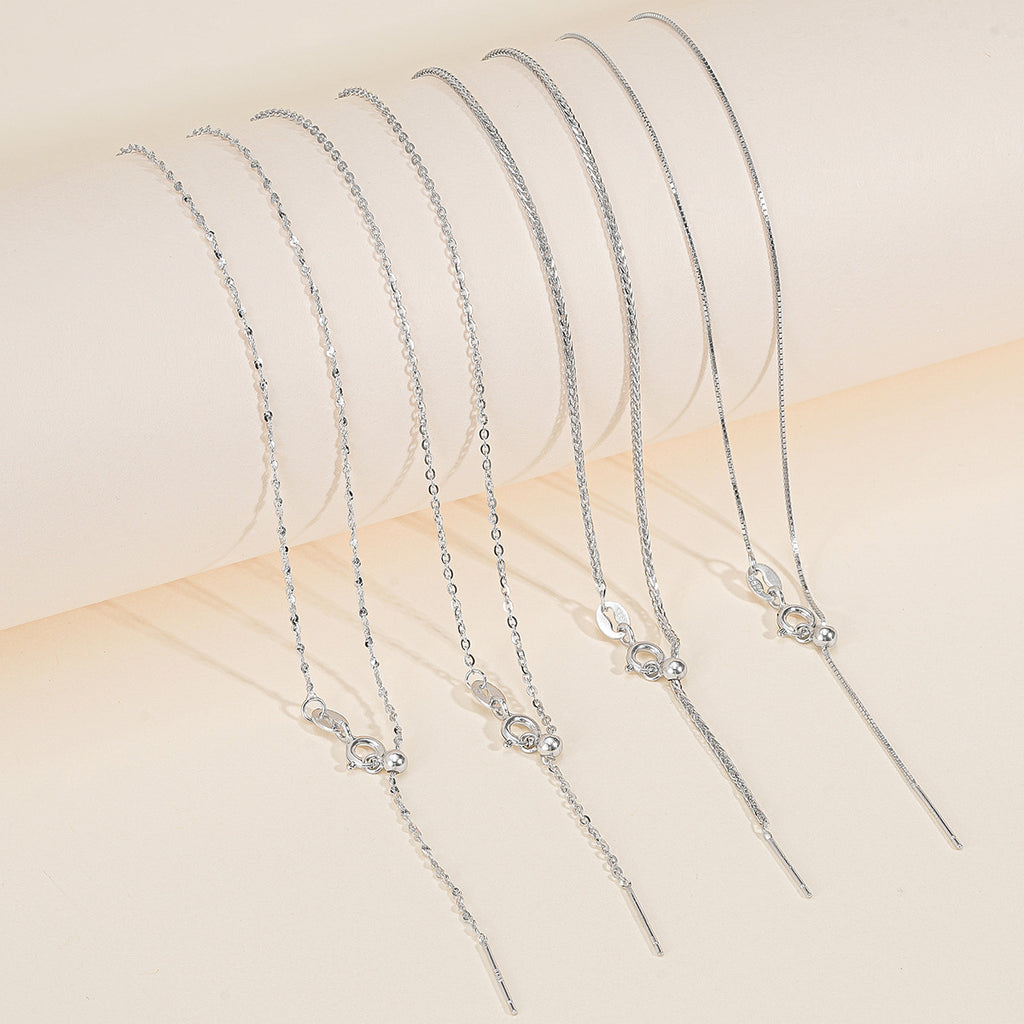 S925 Sterling Silver Adjustable Plain Chain (Suitable for DIY)