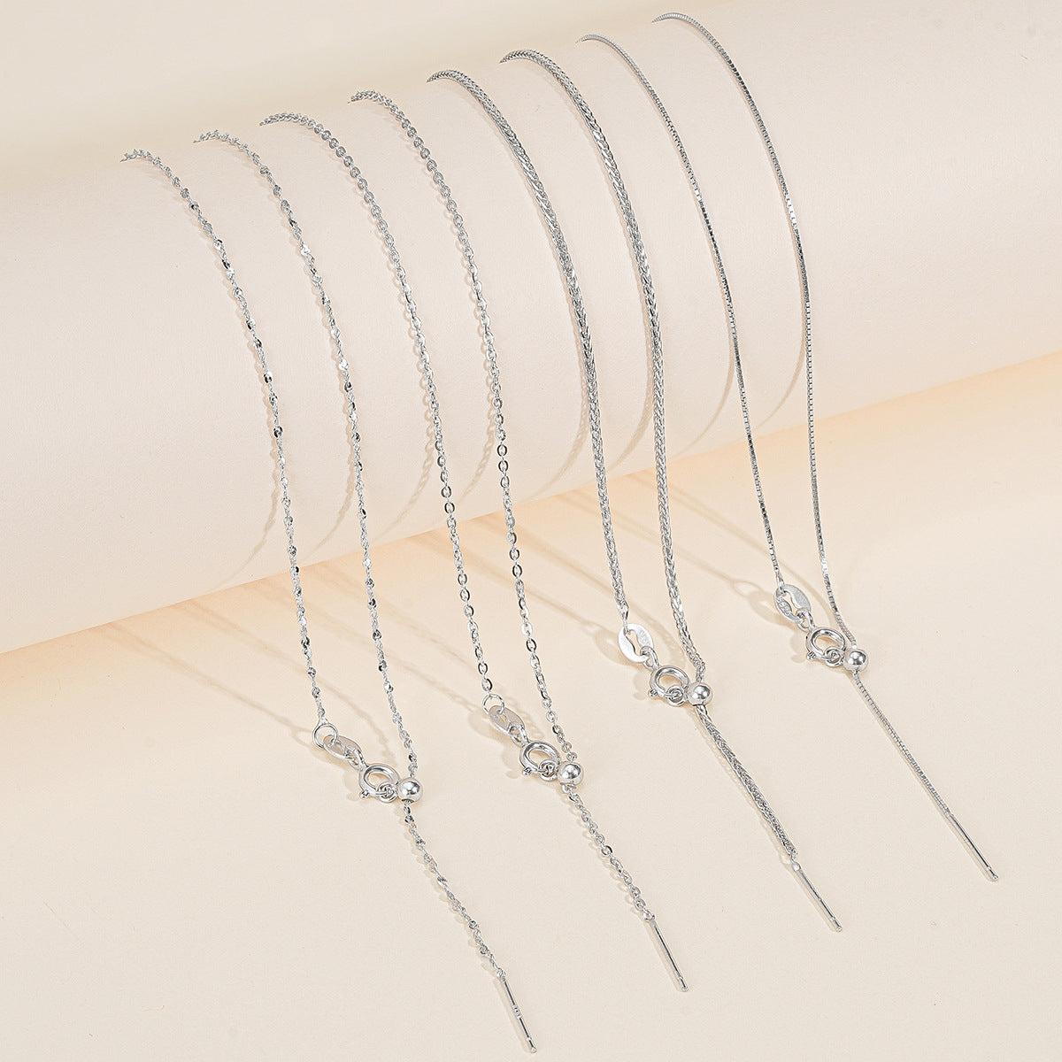S925 Sterling Silver Adjustable Plain Chain (Suitable for DIY)