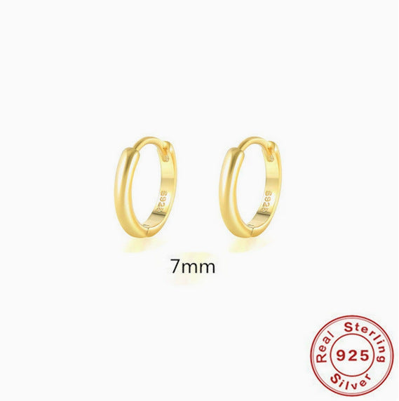S925 Sterling Silver Geometric Hoop Earrings