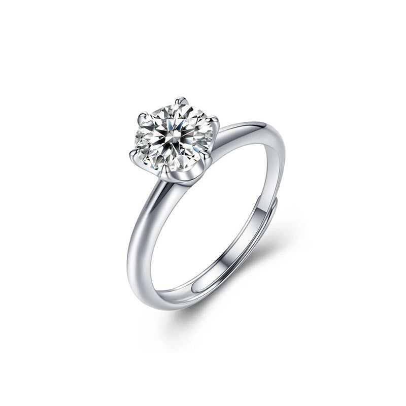 S925 Sterling Silver Moissanite Couple Rings