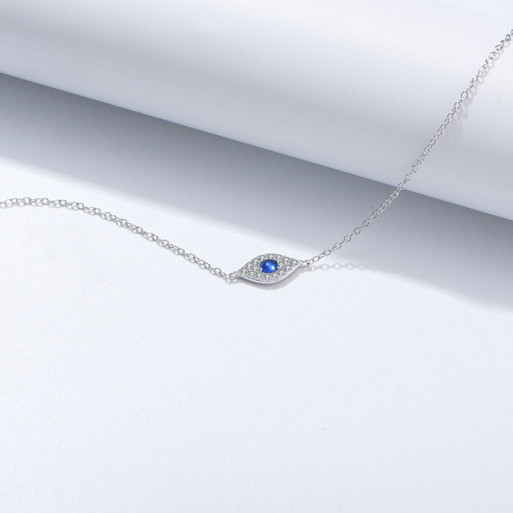S925 Sterling Silver Devil's Eye Micro Inlaid Zircon Bracelet and Anklet Set