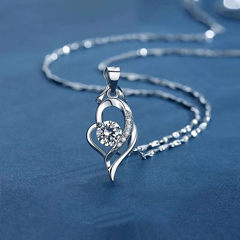 S925 Sterling Silver Moissanite Angel Wings Necklace