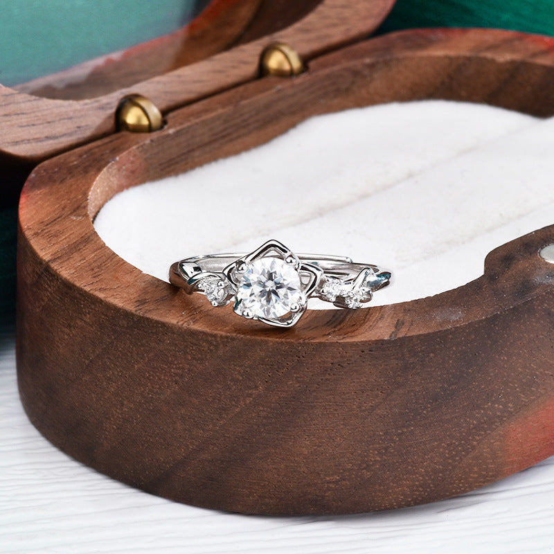 S925 Sterling Silver Moissanite Asterism Guard Ring