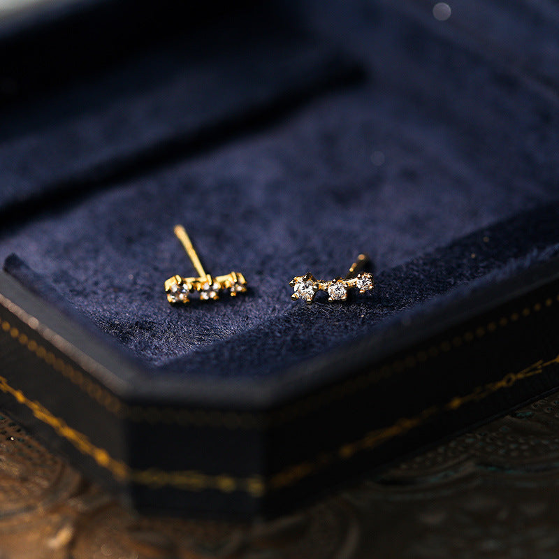 S925 Sterling Silver Zircon Stud Earrings