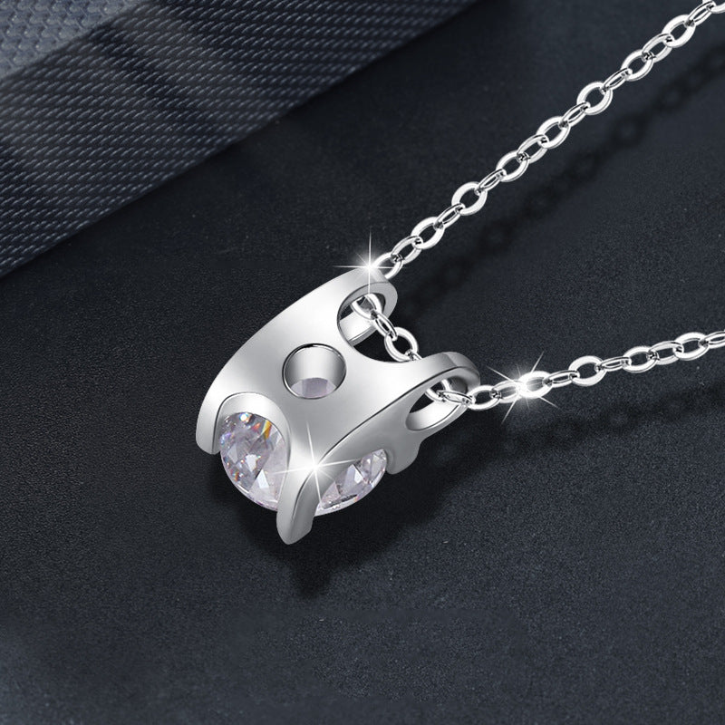 S925 Sterling Silver Moissanite Bull Head Necklace
