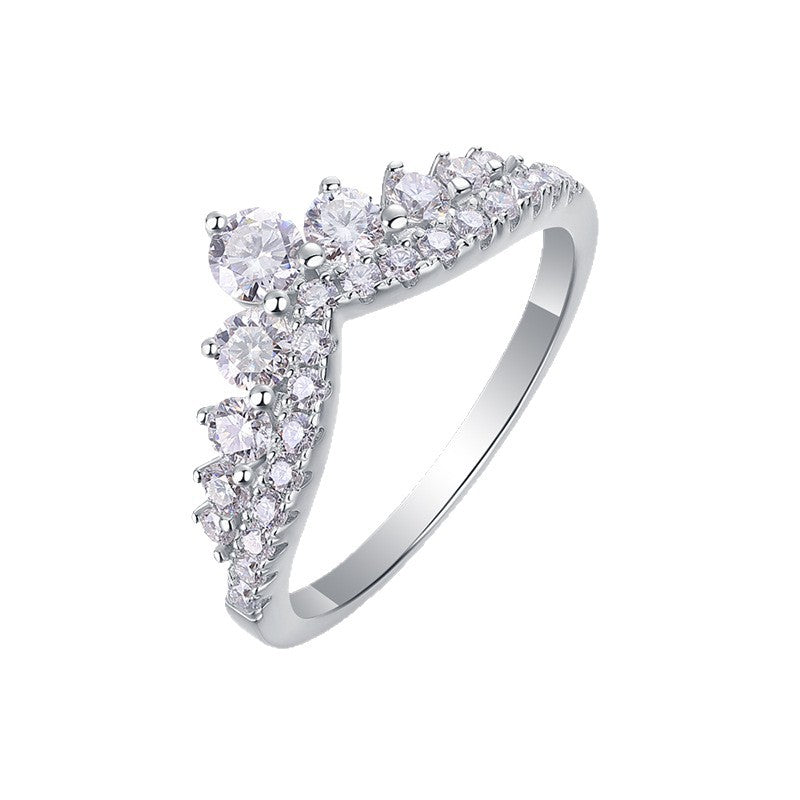S925 Sterling Silver Solid-Band Moissanite Ring