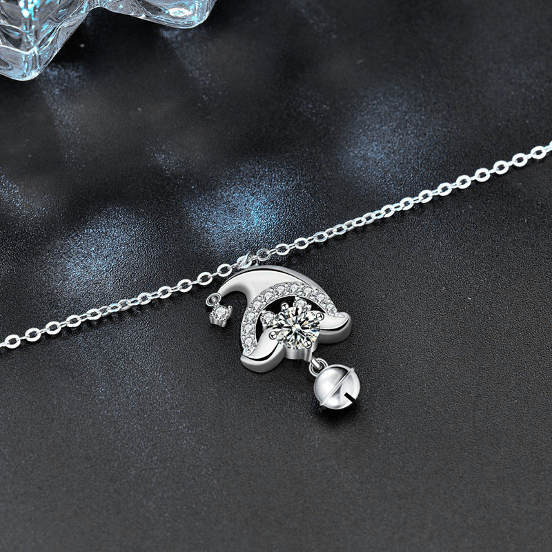 S925 Sterling Silver Moissanite Santa Claus Pendant Necklace