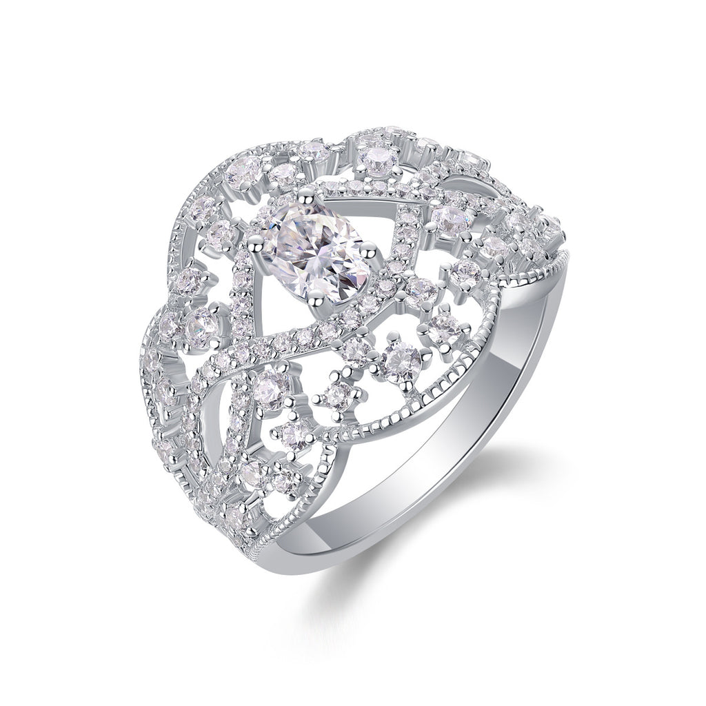 S925 Sterling Silver Ring with Moissanite