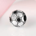S925 Sterling Silver Soccer Ball Zircon Inlaid Bead Pendant