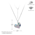 S925 Sterling Silver Heart Necklace Inlaid with Colored Zirconium