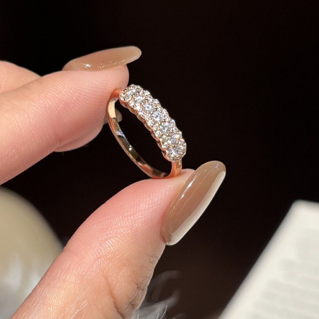S925 Sterling Silver Rose Gold Moissanite Ring