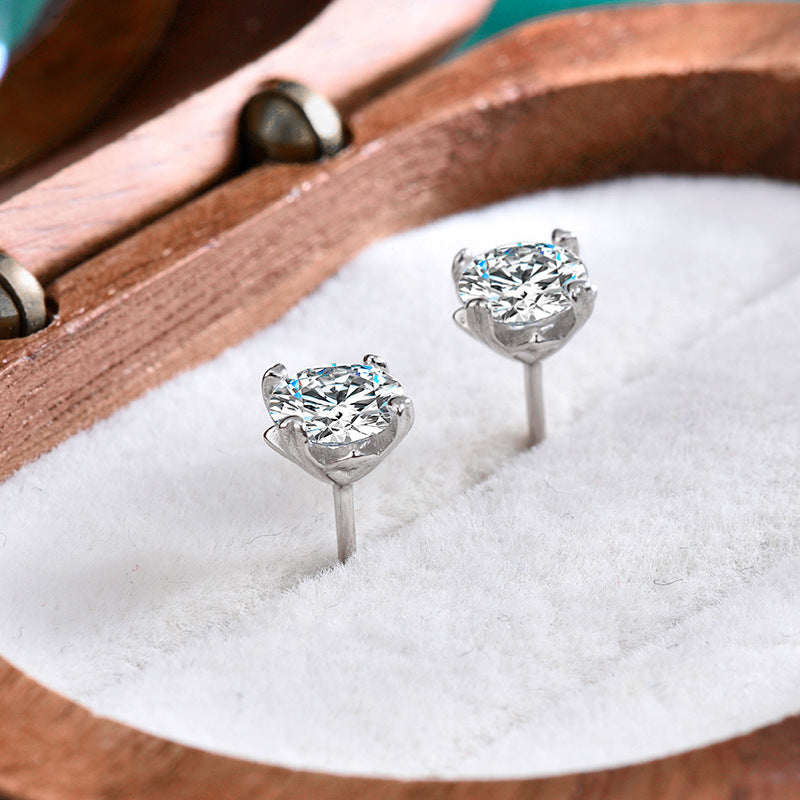 S925 Sterling Silver Snowflake Moissanite Earrings