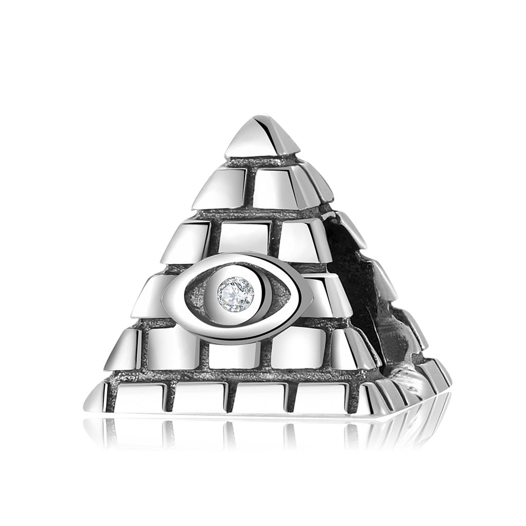S925 Sterling Silver Pyramid Bead Pendant