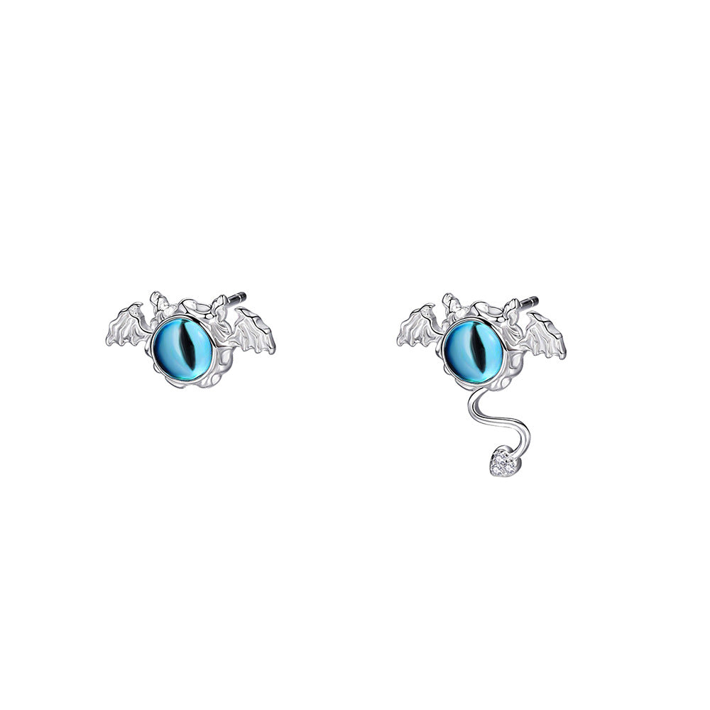 S925 Sterling Silver Halloween Little Devil Wing Earrings